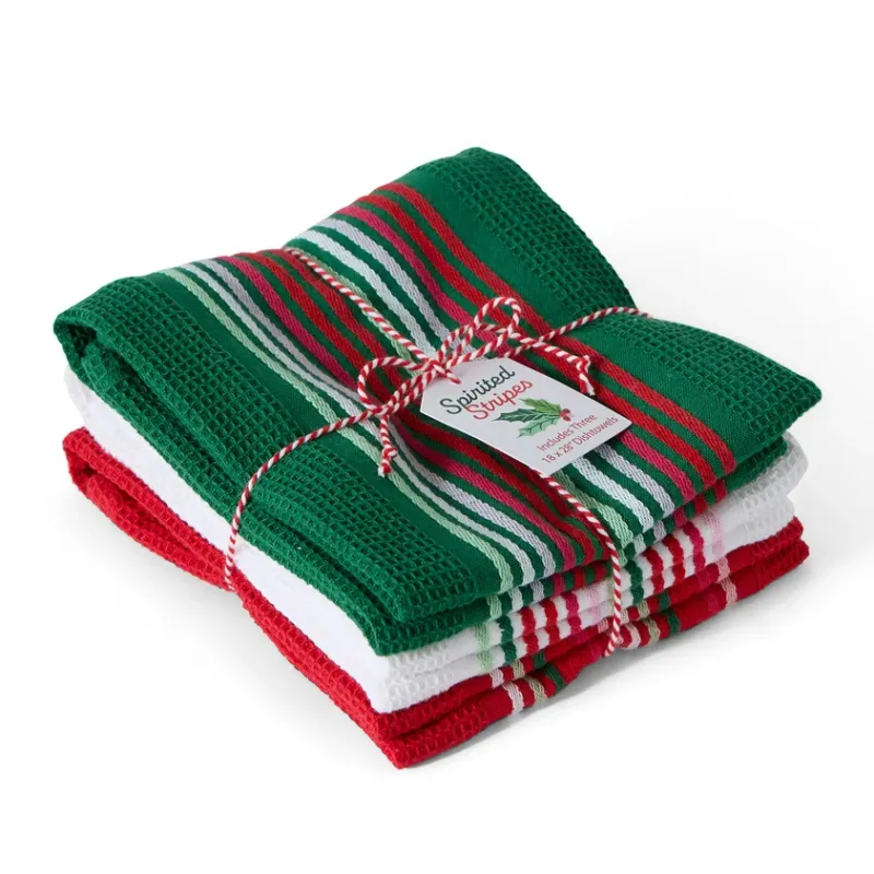 Spirited Stripes Dishtowel S/3