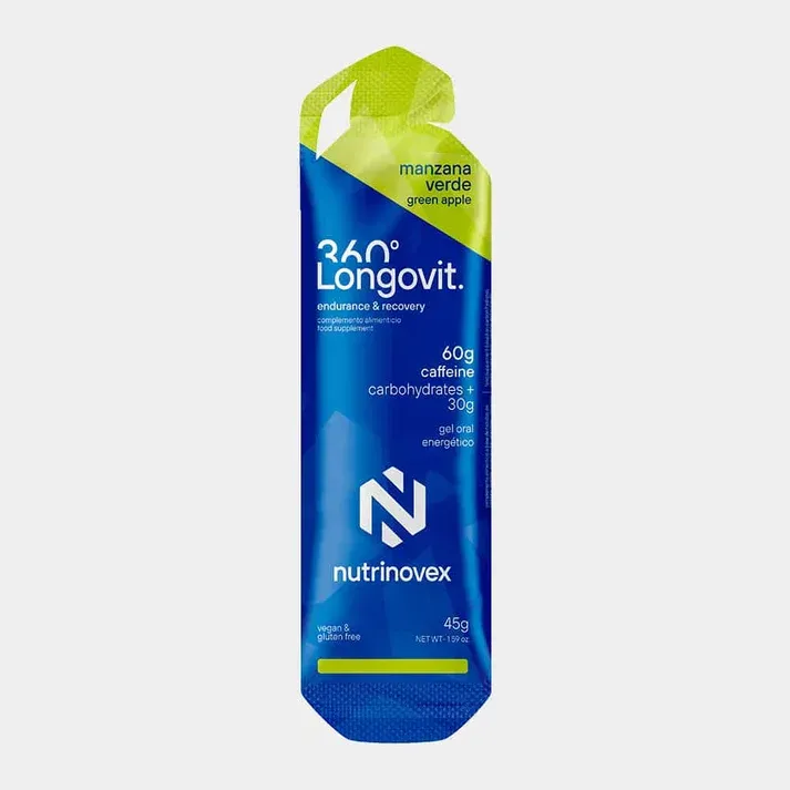 GEL LONGIVIT 360 SABOR MANZANA VERDE CON CAFEINA 30G CHO