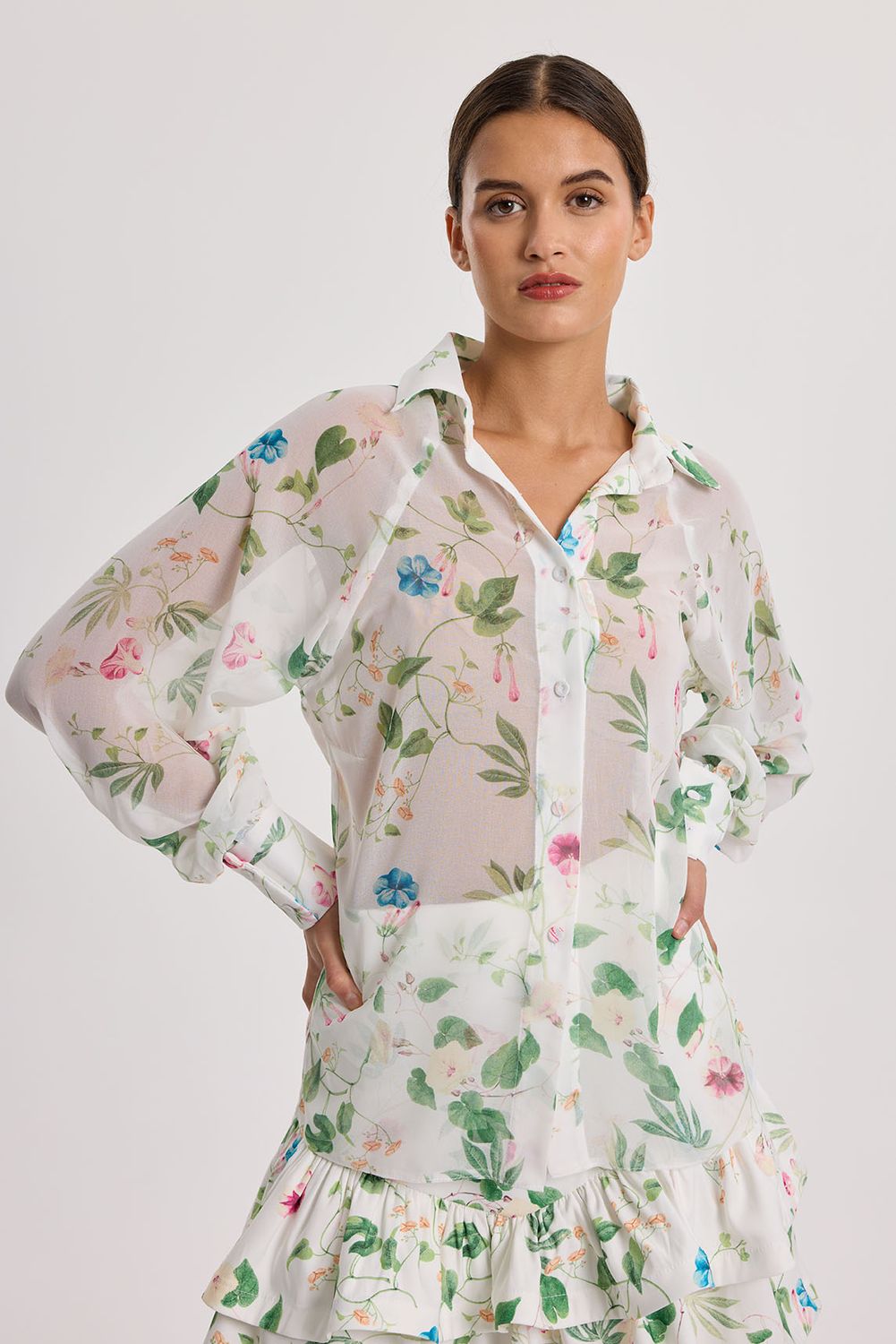 Camisa de Gasa Floral