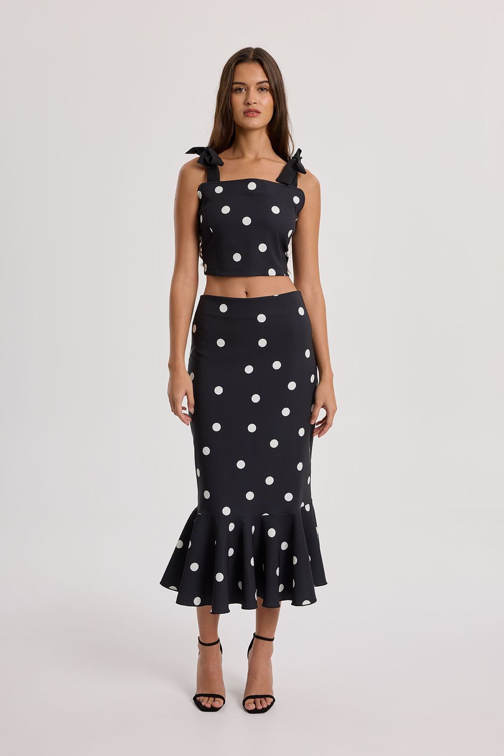 Conjunto Negro Topos Blancos