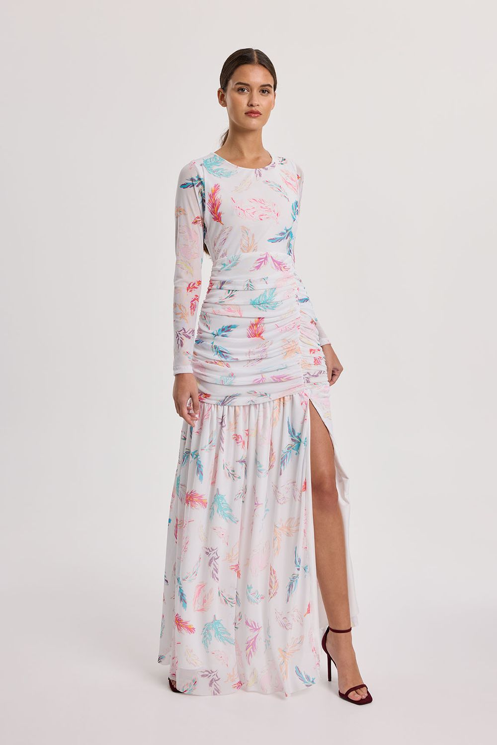 Vestido Largo Tul Pluma