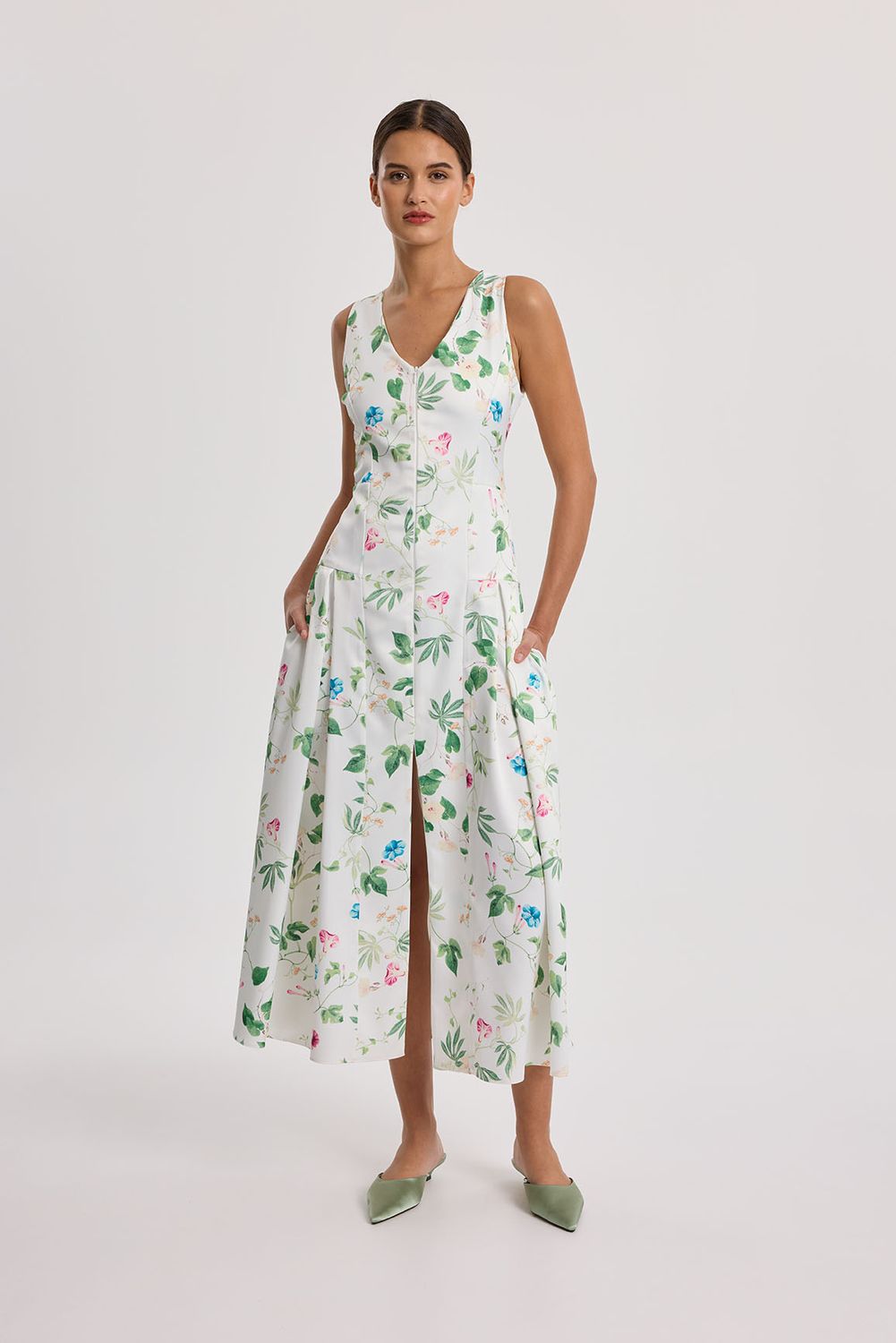 Vestido Largo Floral Tirantes