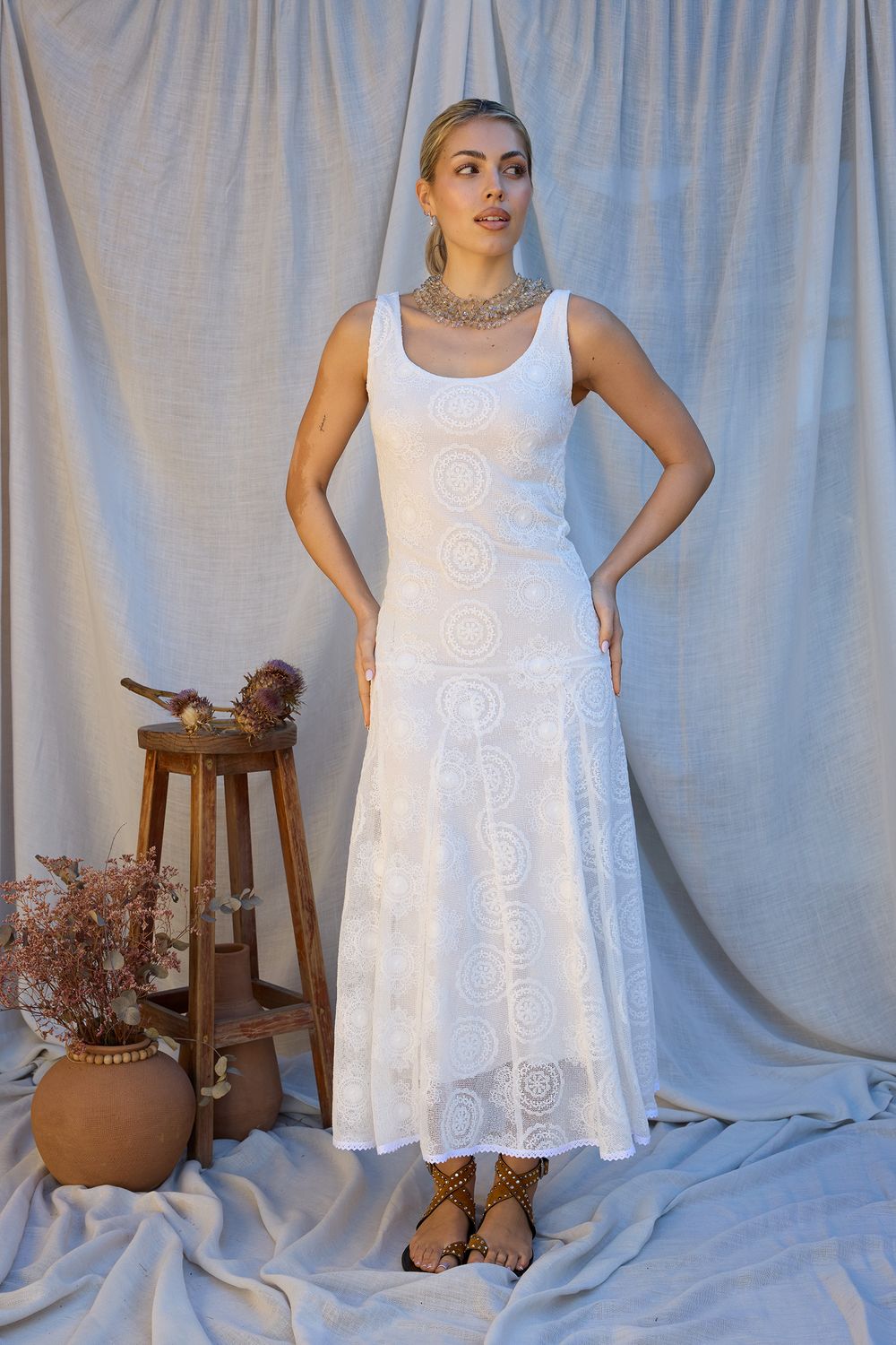 Vestido Largo Blanco de Godex