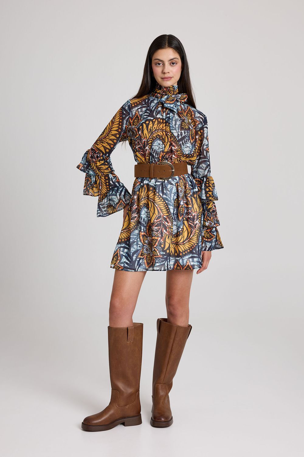 VESTIDO MINI ESTAMPADO EXTRAVAGANTE