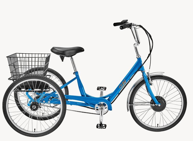 Sun Bicycles E350-B1 Electric Trike - 24 Inch - Miami Blue