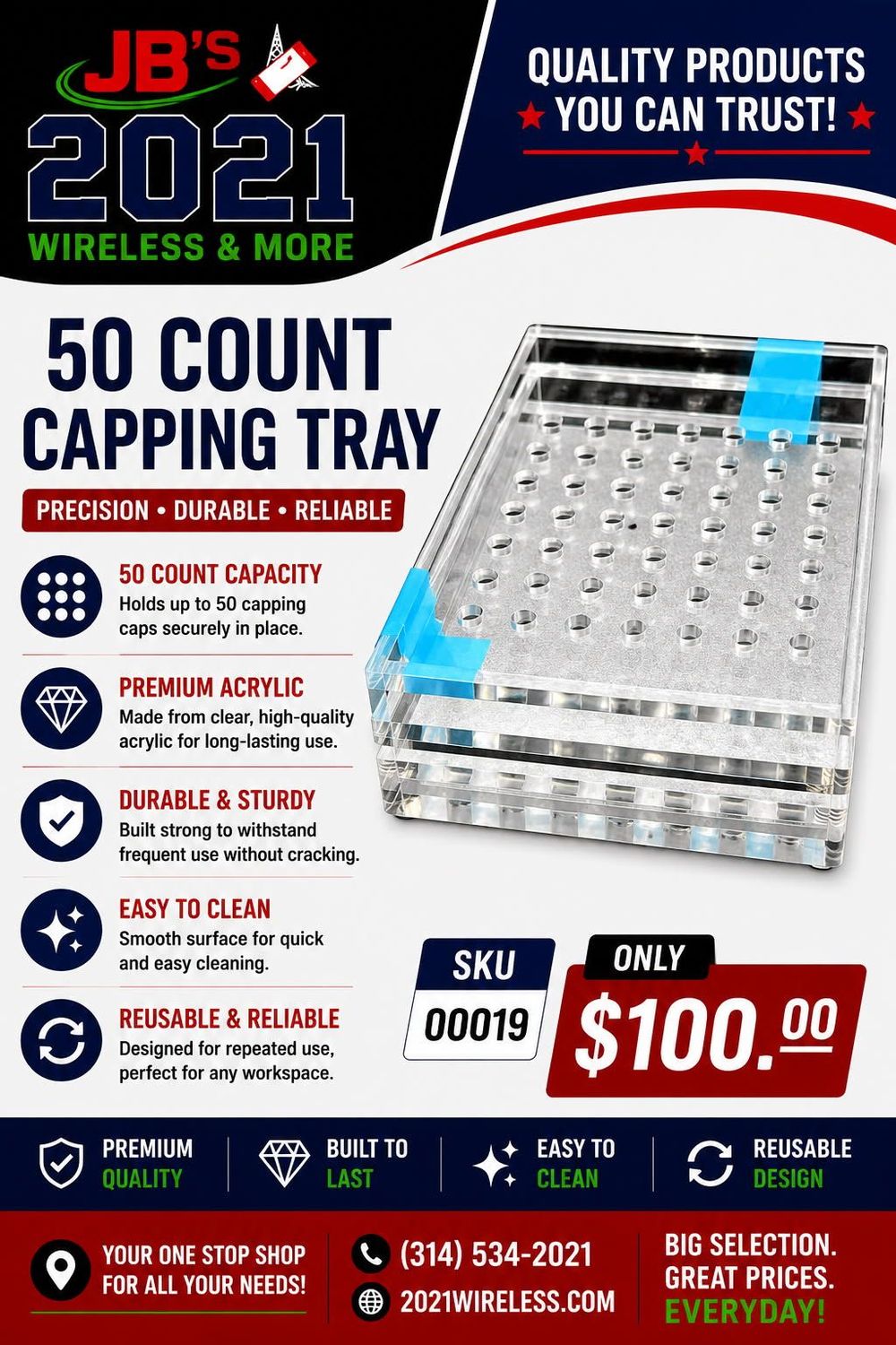 50 Count Capping Tray