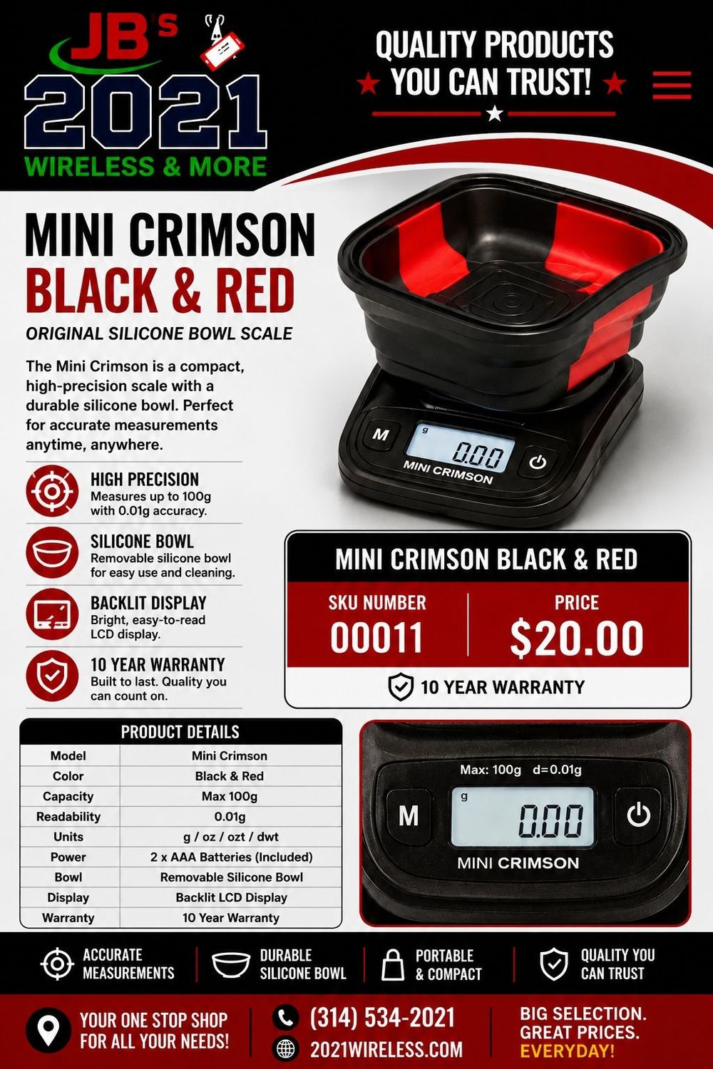 Mini Crimson Black and Red​