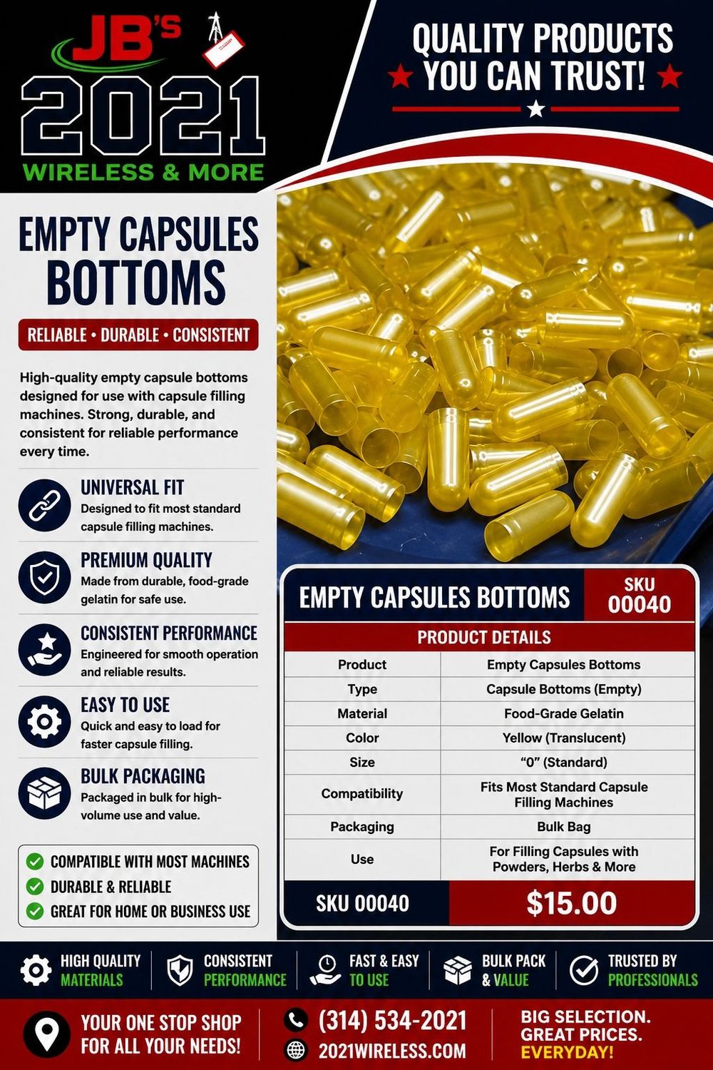 Empty Capsules Bottoms