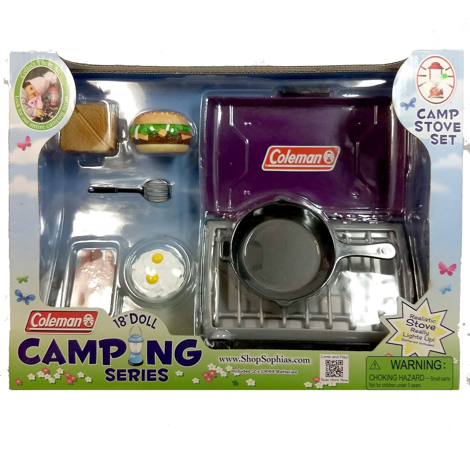 Purple Coleman® Camp Stove and Food