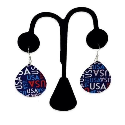 USA Patriotic Teardrop Earrings