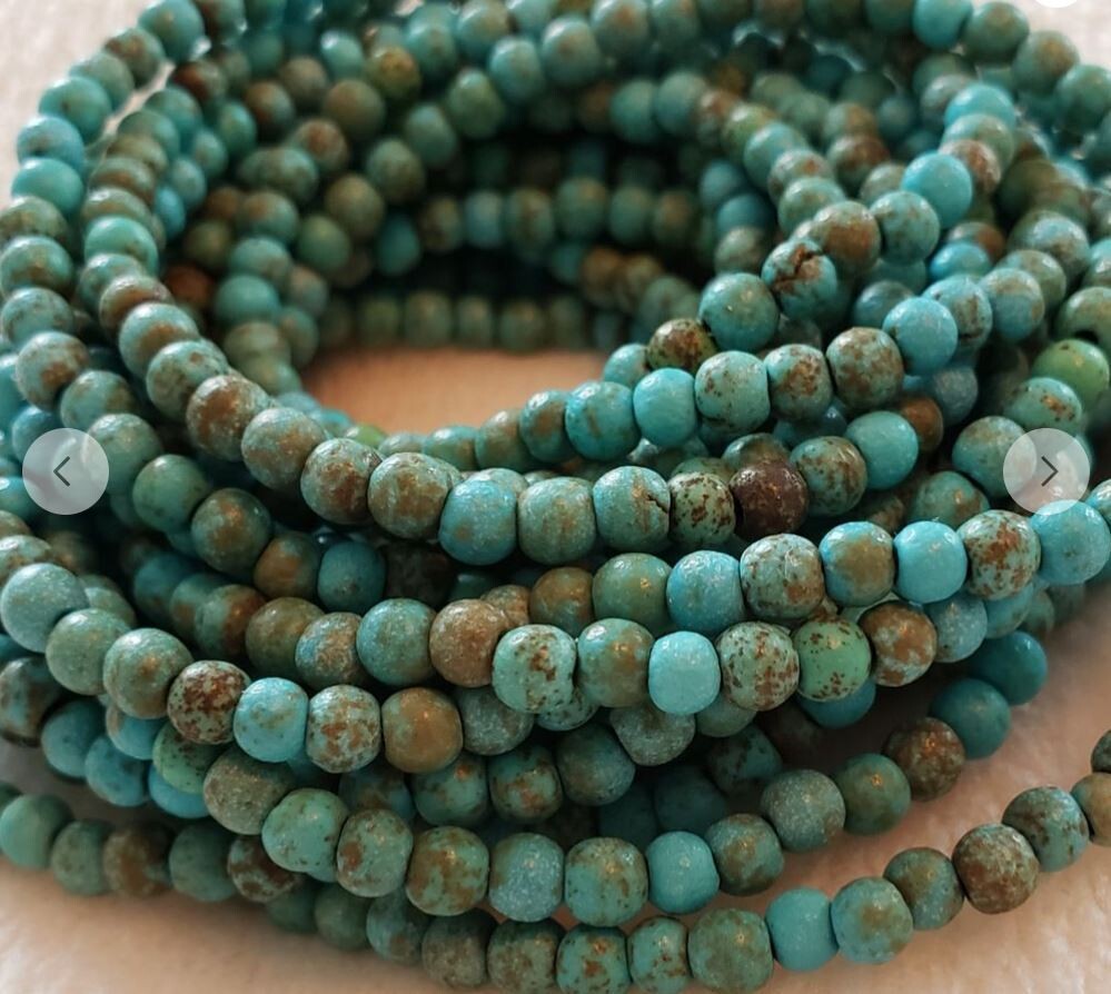 Green Turquoise & Hammered Metal