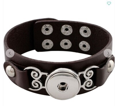 Leather Cuff Style Snap Bracelet