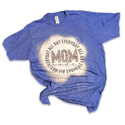 Mom Mode T-Shirt - Custom Bleached with Sublimated Cougar and Funny Saying