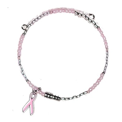 Pink Ribbon Breast Cancer Awareness Bracelet