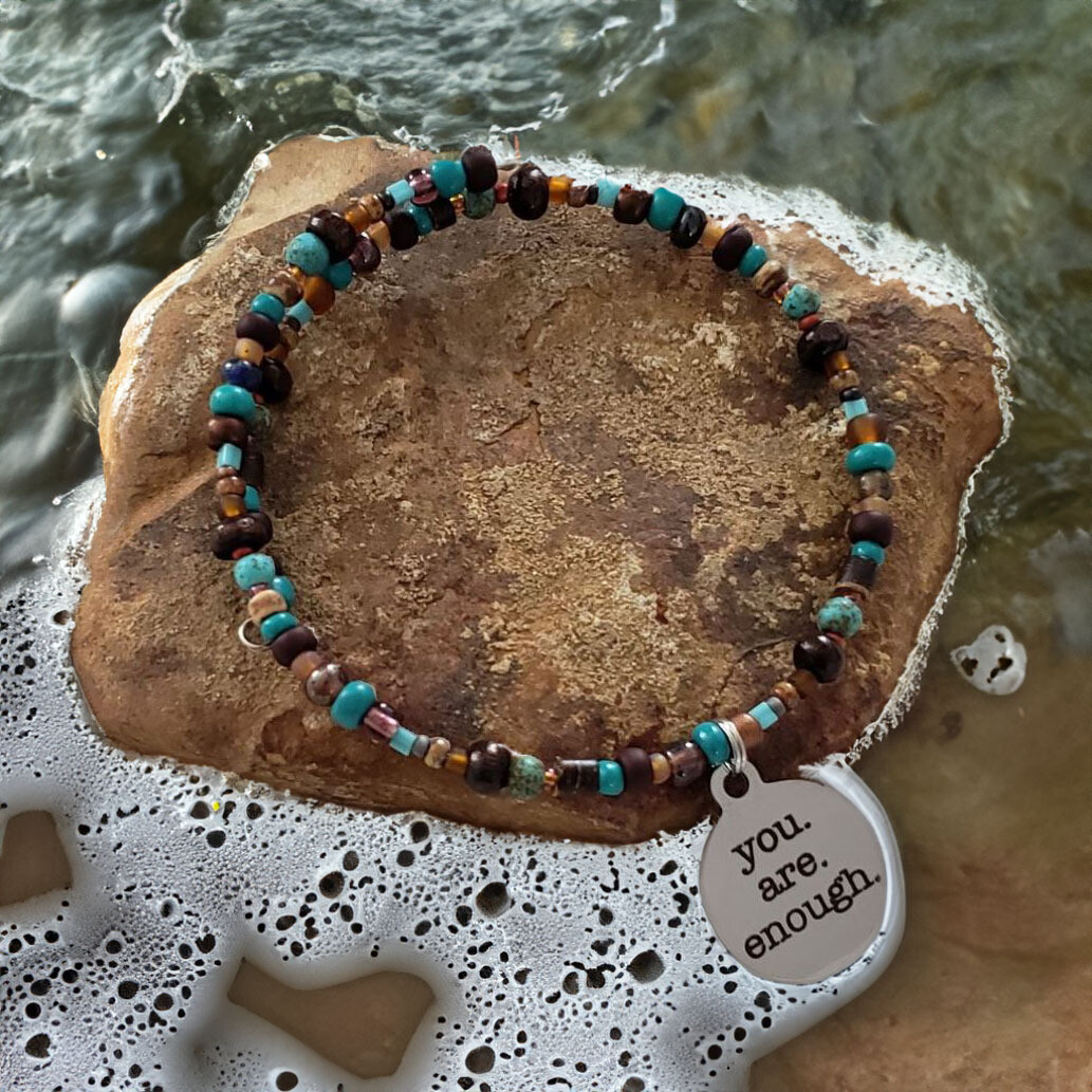"You Are Enough" Memory Wire Bracelet