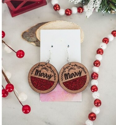 Handmade Merry Confetti Glitter Dangle Earrings
