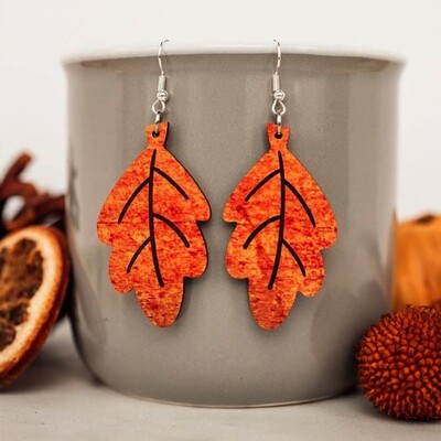 Handcrafted Fall Leaf Dangle Earrings