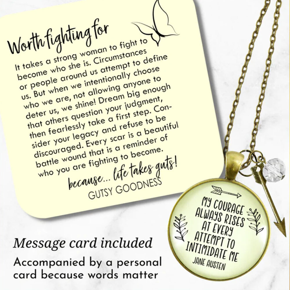 Be Brave Jane Austen Quote Necklace