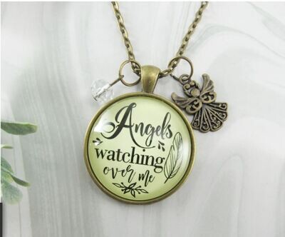 "Angels Watching Over Me" Inspirational Pendant Necklace
