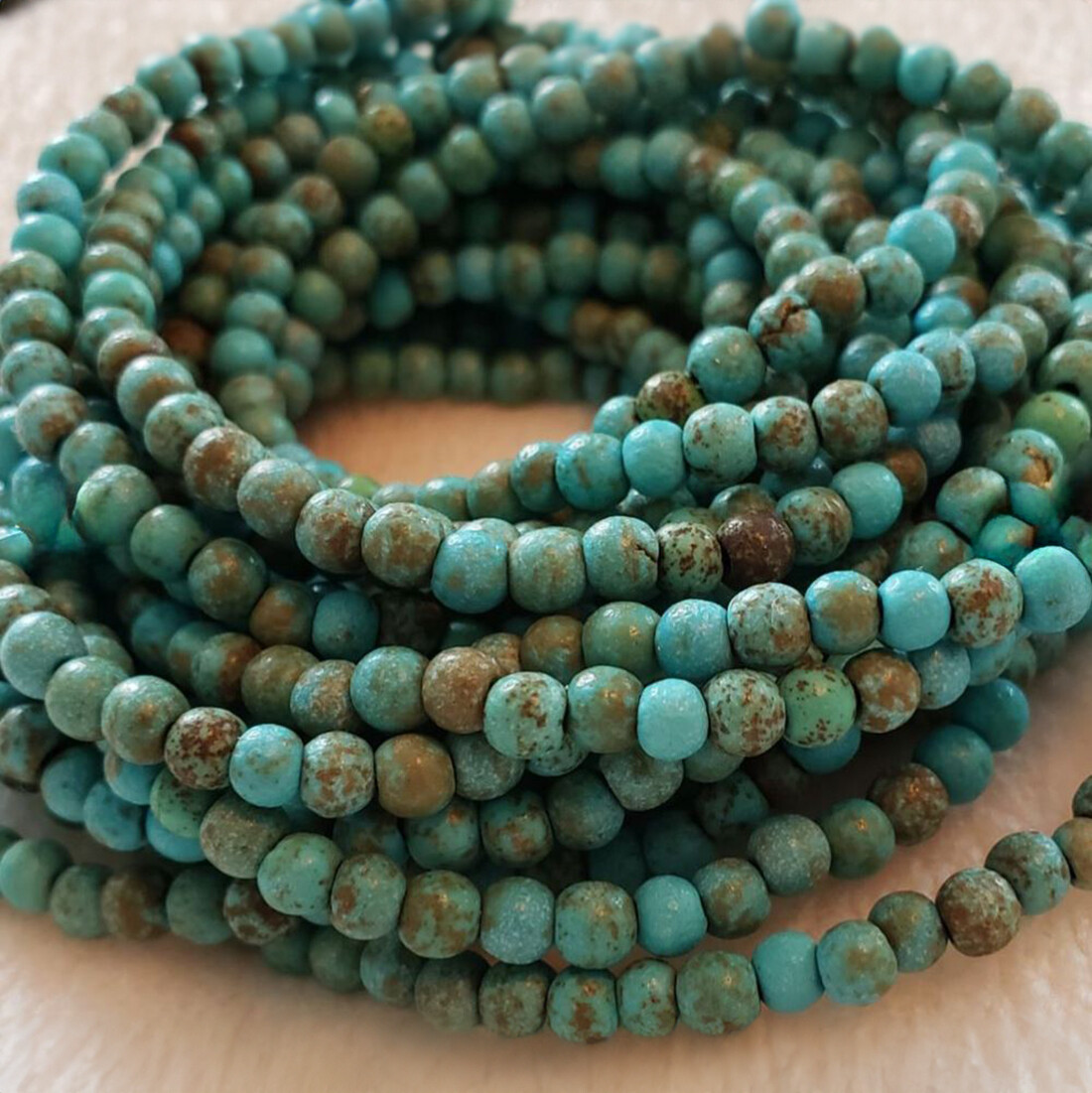 Faux Turquoise Multi-Wrap Necklace