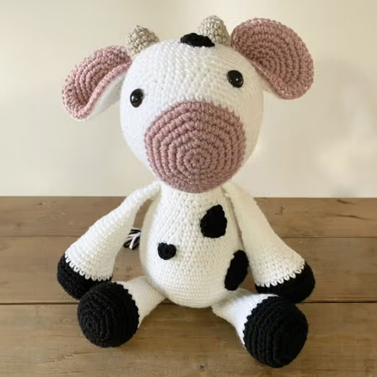 Whimsical Hand-Crocheted Cow - Speckled with Love Whimsical Hand-Crocheted Cow - Speckled with Love