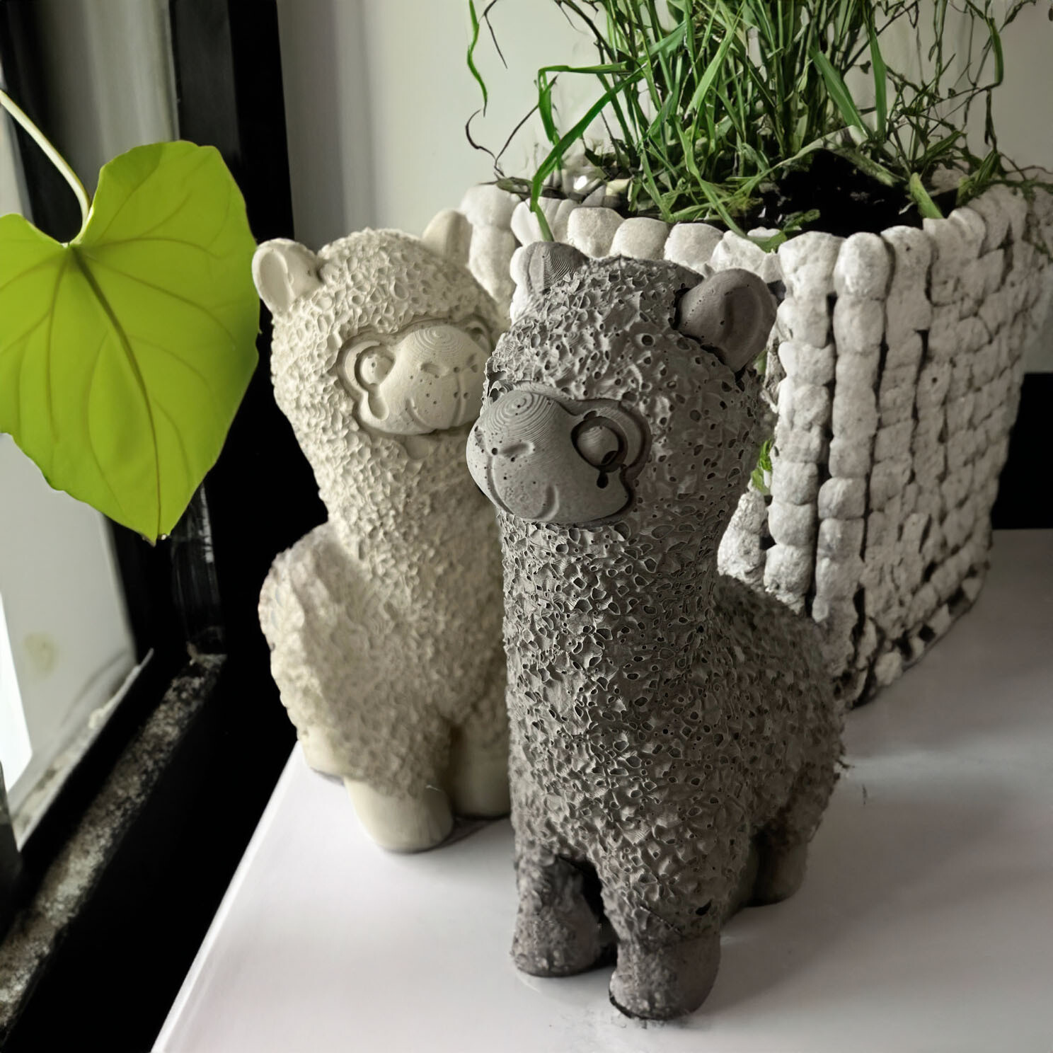 Little LLAMA Figurines - Handcrafted Concrete Llama Decor