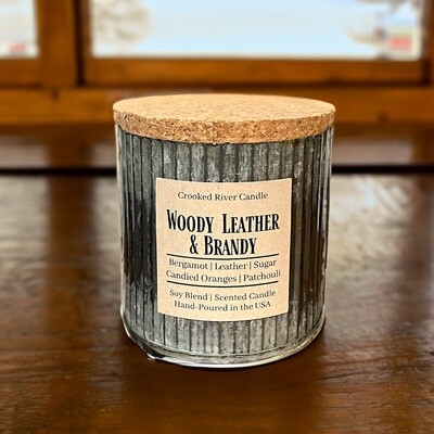 Rustic Leather & Brandy - Chic Zinc Tin Vessel