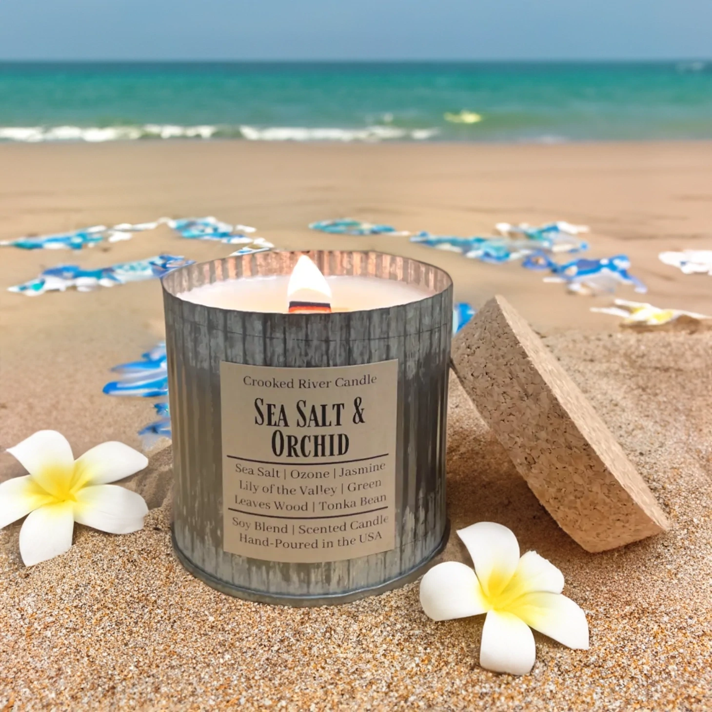 Ocean Breeze Rustic Charm Candle - Modern Farmhouse Decor