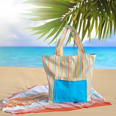 Vibrant Striped Beach Tote