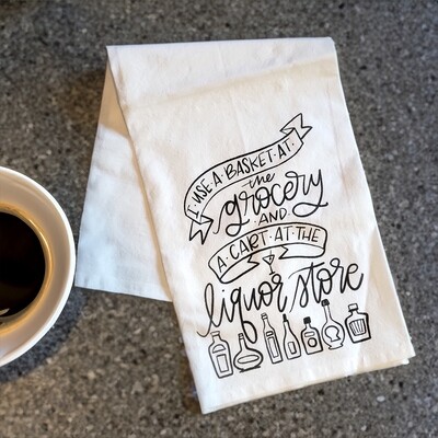 Grocery Store Basket Kitchen Towels