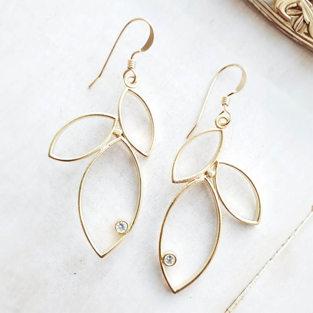 Exotic Bloom Leaf Earrings