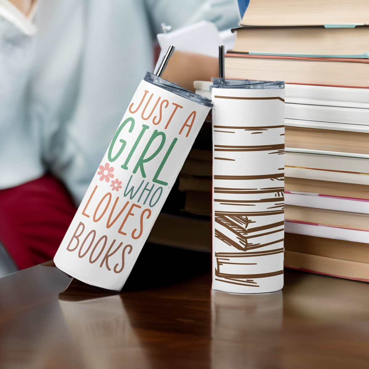 Just a Girl Who Loves Books Travel Tumbler