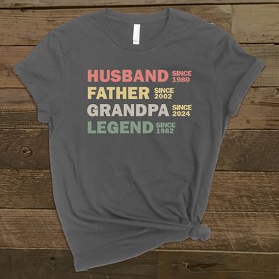 Milestone Husband, Father, Grandpa T-Shirt