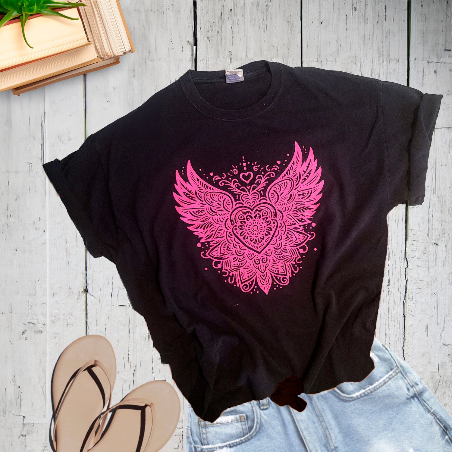 Cheerdocious Winged Heart T-Shirt, Size: Small