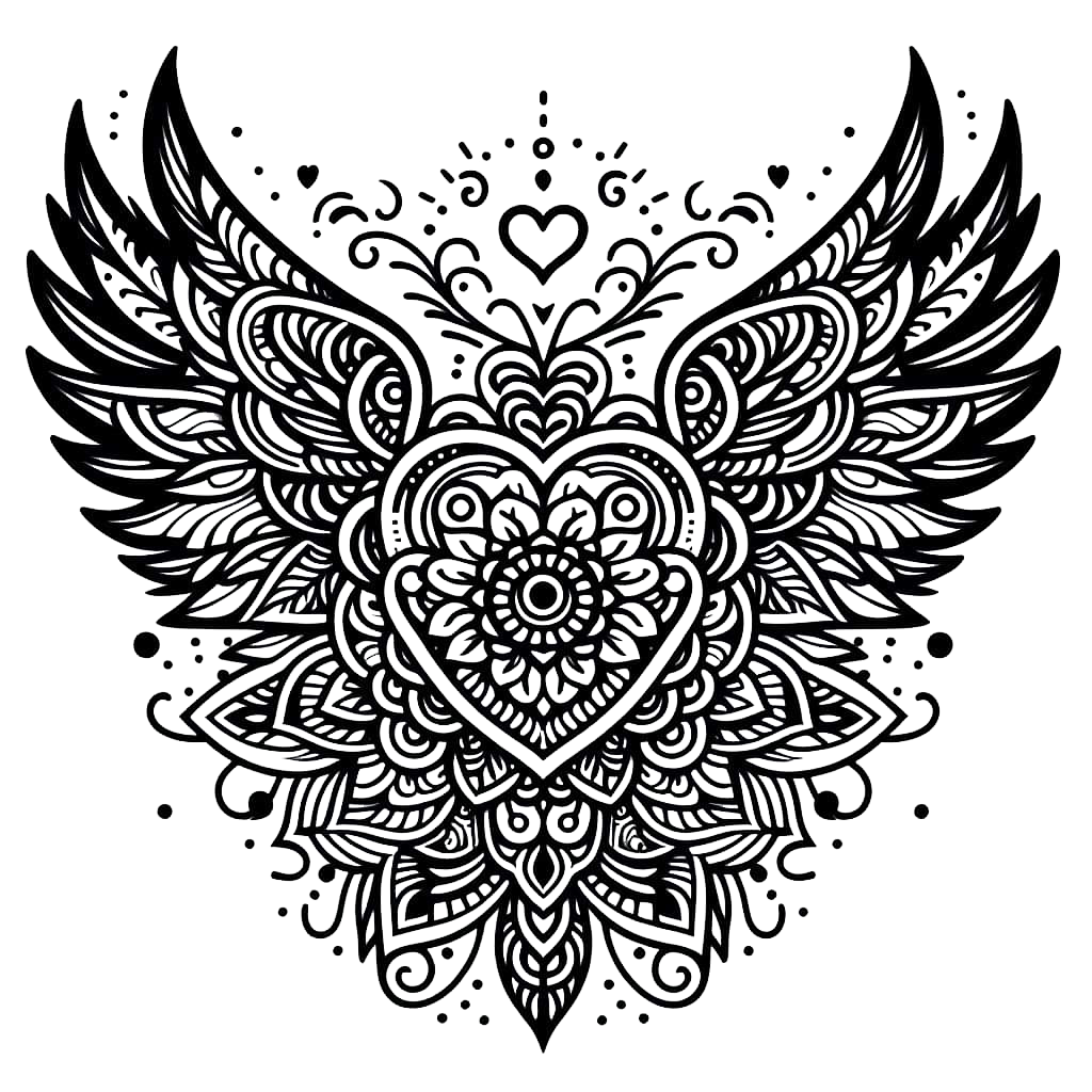 Heart Mandala SVG, PNG, Silhouette