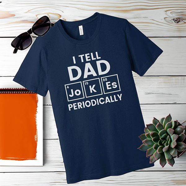 Dad Jokes Periodic Table T-Shirt, Size: Small