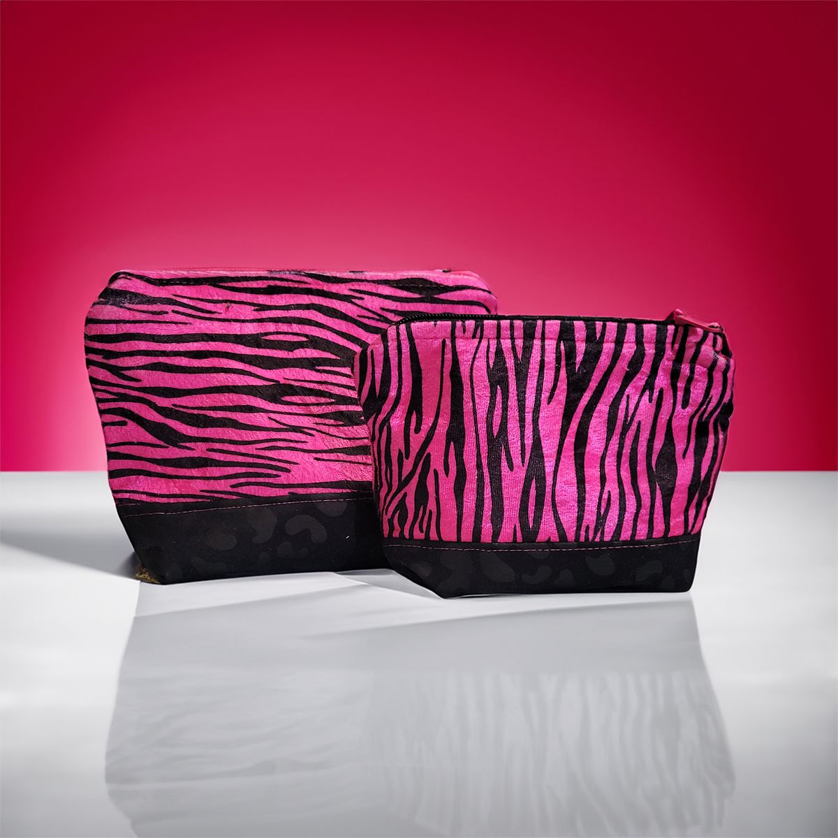 Vibrant Zebra Cosmetic Bag Set