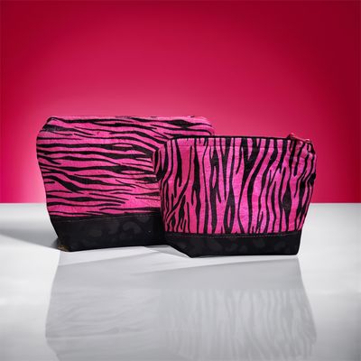 Vibrant Zebra Cosmetic Bag Set