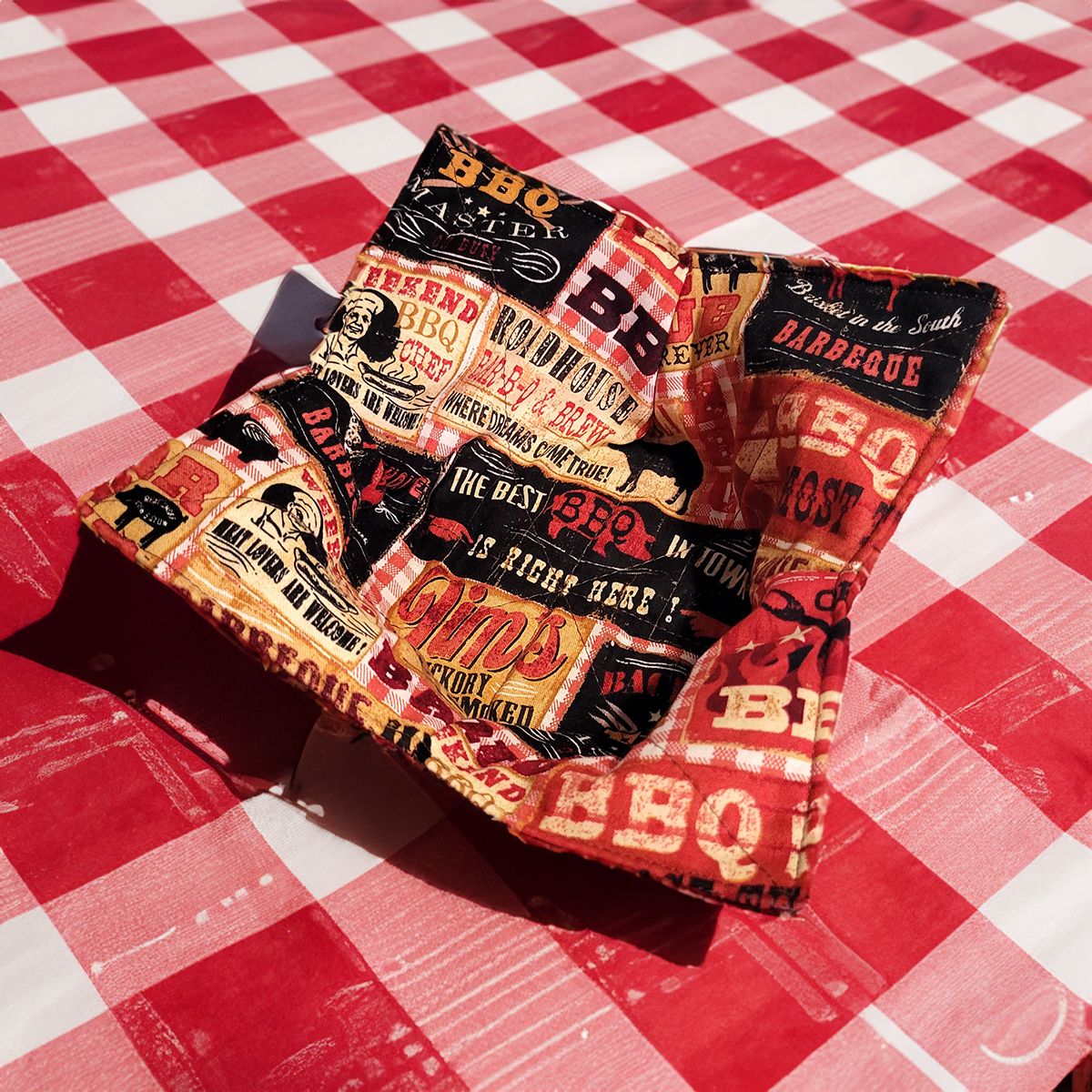 Vintage BBQ-Inspired Cotton Bowl Cozy