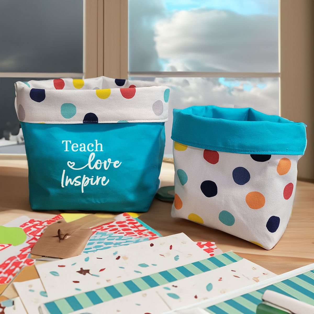 Flip & Fold Basket - Reversible Fabric Organizer Set (2-Pack) Flip & Fold Basket - Reversible Fabric Organizer Set (2-Pack)