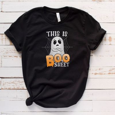 "This is Boo Sheet" Funny Halloween T-Shirt | Short & Long Sleeve Options