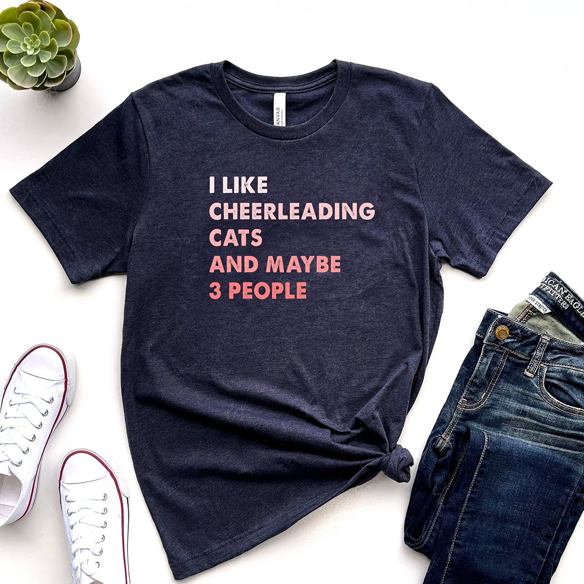 Cheerleading Cats Lover T-Shirt, Size: Youth Small