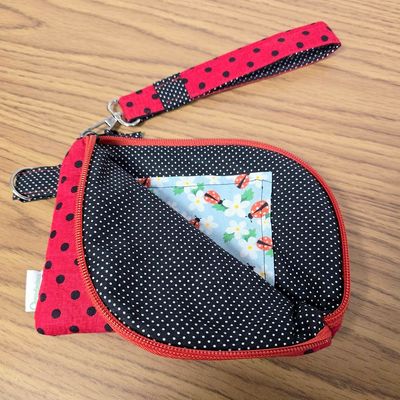Whimsy Wander Polka Dot Wristlet and Pouch Set