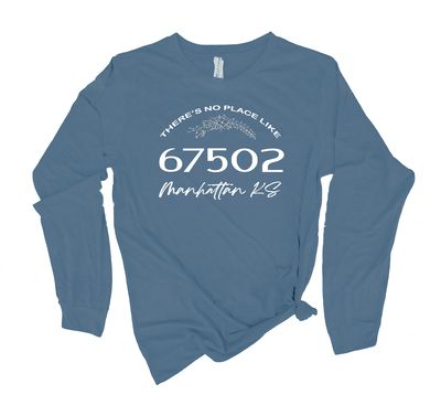 "There's No Place Like Home" Custom Zip Code Long Sleeve T-Shirt