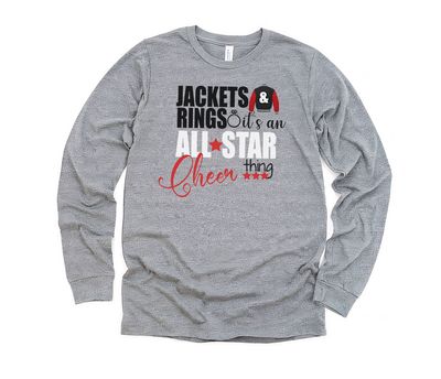 "Jackets & Rings: It's an All-Star Cheer Thing" Long Sleeve T-Shirt
