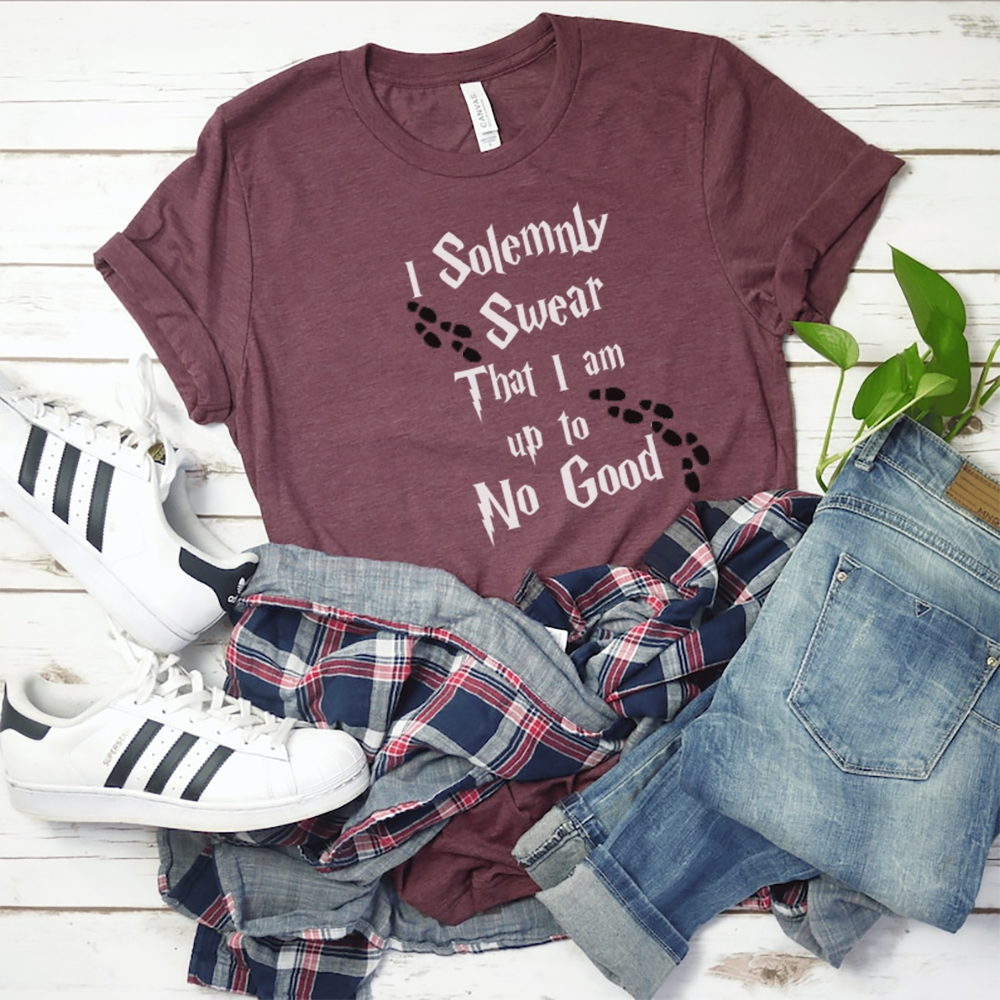 "I Solemnly Swear That I Am Up To No Good" Harry Potter Inspired T-Shirt, Size: Small