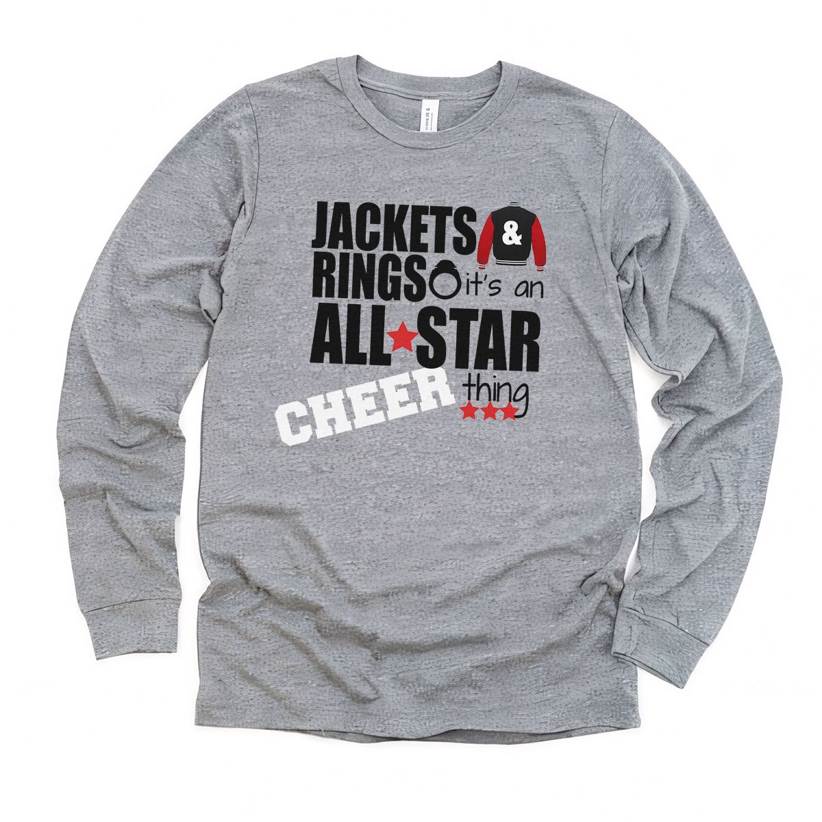 "Jackets & Rings: It's an All-Star Cheer Thing" Long Sleeve T-Shirt, Size: Youth Small