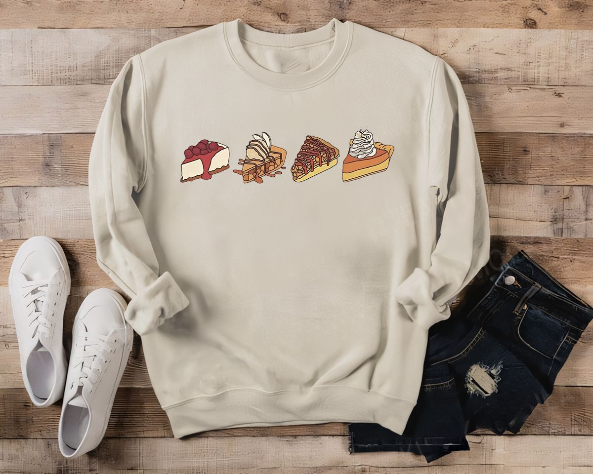 Holiday Dessert Sweatshirt – A Sweet Slice of Thanksgiving & Christmas Cheer!