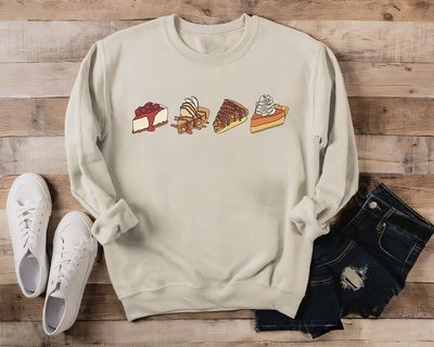 Holiday Dessert Sweatshirt – A Sweet Slice of Thanksgiving & Christmas Cheer!
