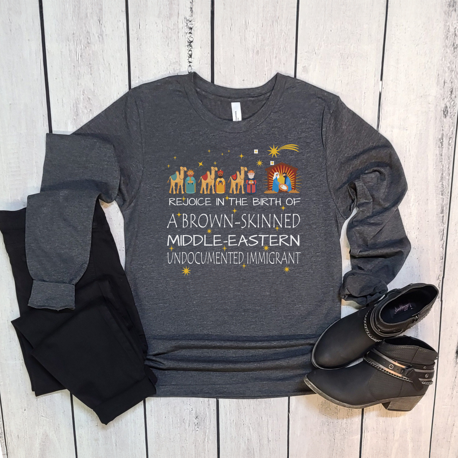 "Rejoice in the Birth" Sarcastic Truth Tee - Historical Facts With a Modern Twist